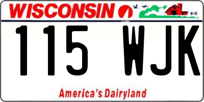 WI license plate 115WJK