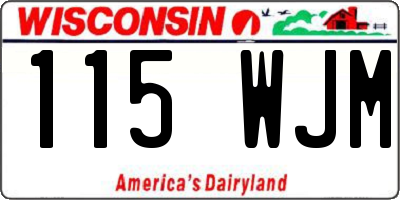 WI license plate 115WJM