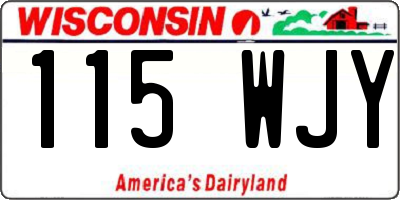 WI license plate 115WJY