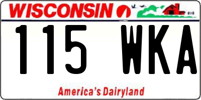 WI license plate 115WKA
