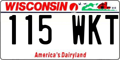 WI license plate 115WKT