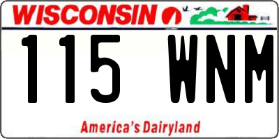 WI license plate 115WNM
