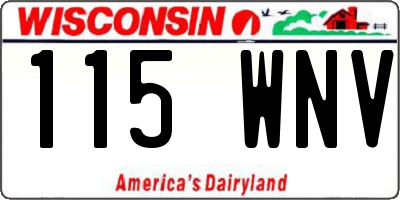 WI license plate 115WNV