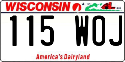 WI license plate 115WOJ