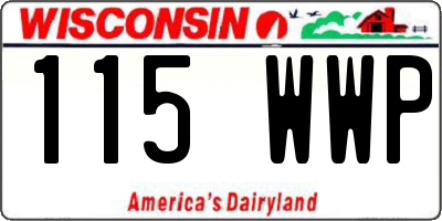 WI license plate 115WWP