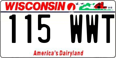 WI license plate 115WWT