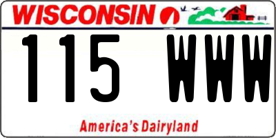 WI license plate 115WWW