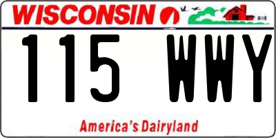 WI license plate 115WWY