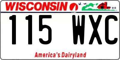 WI license plate 115WXC