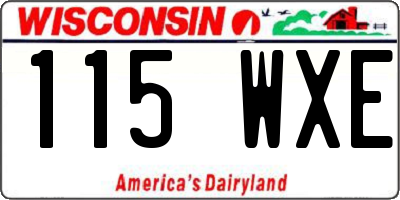 WI license plate 115WXE