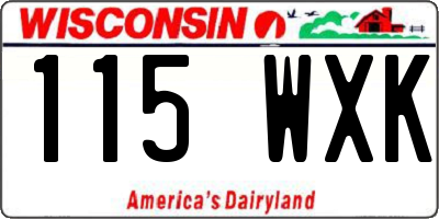 WI license plate 115WXK