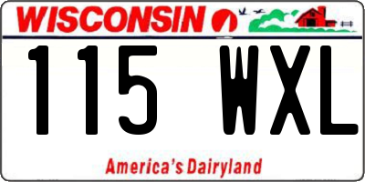WI license plate 115WXL