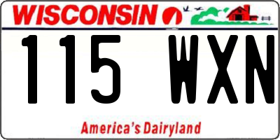 WI license plate 115WXN