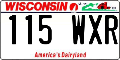 WI license plate 115WXR
