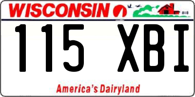 WI license plate 115XBI