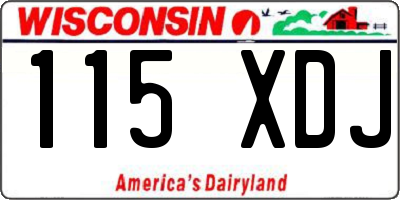 WI license plate 115XDJ