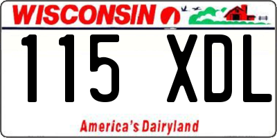 WI license plate 115XDL