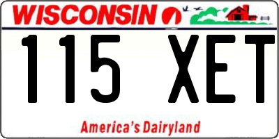 WI license plate 115XET