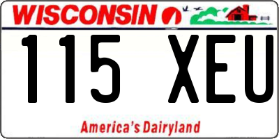 WI license plate 115XEU