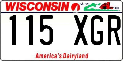 WI license plate 115XGR