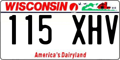 WI license plate 115XHV