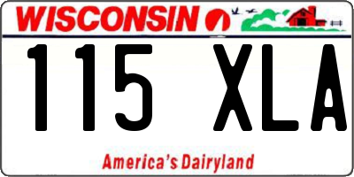 WI license plate 115XLA