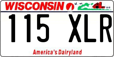 WI license plate 115XLR