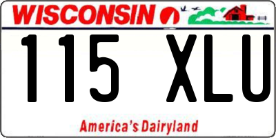 WI license plate 115XLU