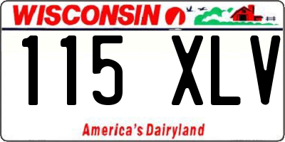 WI license plate 115XLV