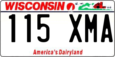 WI license plate 115XMA