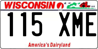 WI license plate 115XME