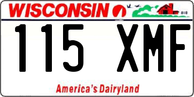 WI license plate 115XMF