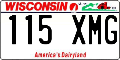 WI license plate 115XMG