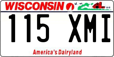 WI license plate 115XMI