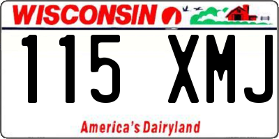 WI license plate 115XMJ