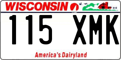 WI license plate 115XMK