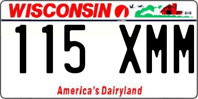 WI license plate 115XMM