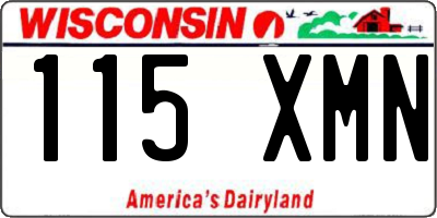 WI license plate 115XMN