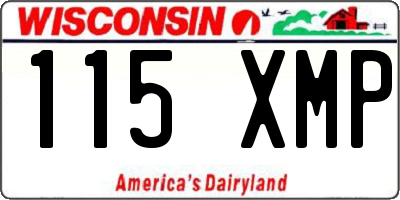 WI license plate 115XMP