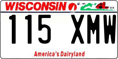 WI license plate 115XMW