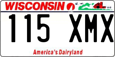 WI license plate 115XMX