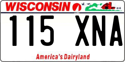 WI license plate 115XNA