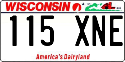 WI license plate 115XNE