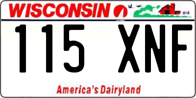 WI license plate 115XNF
