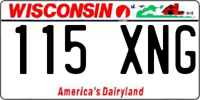 WI license plate 115XNG