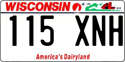 WI license plate 115XNH