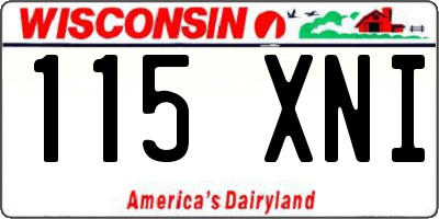 WI license plate 115XNI