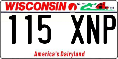 WI license plate 115XNP