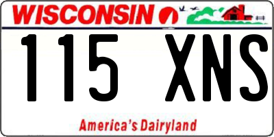 WI license plate 115XNS