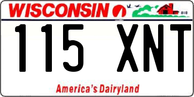 WI license plate 115XNT